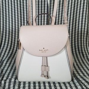 Kate Spade Leila Warm Beige White Backpack Medium